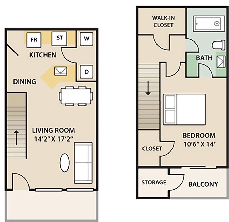 The Cresthaven Townhome The Glades 1 Bedroom 1 Bath Townhome